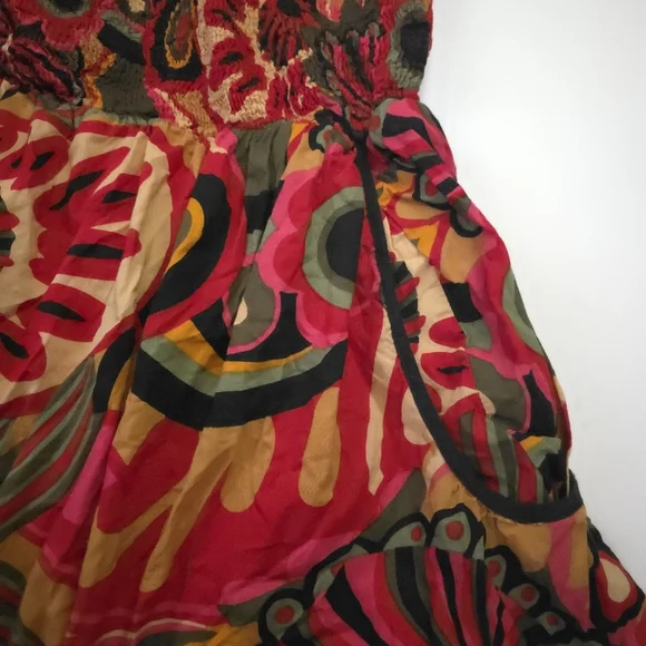 Speed Control Floral Red and Green Women's Pocketed Strapless Dress Sz 2x - Picture 3 of 10